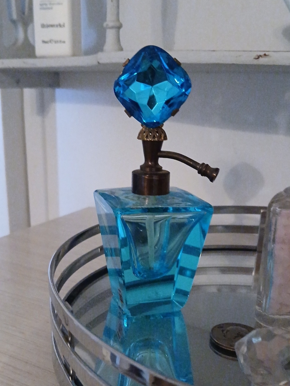 Blue Crystal Atomizer Perfume Bottle